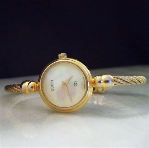 gucci mother of pearl watch vintage|authentic vintage gucci watch.